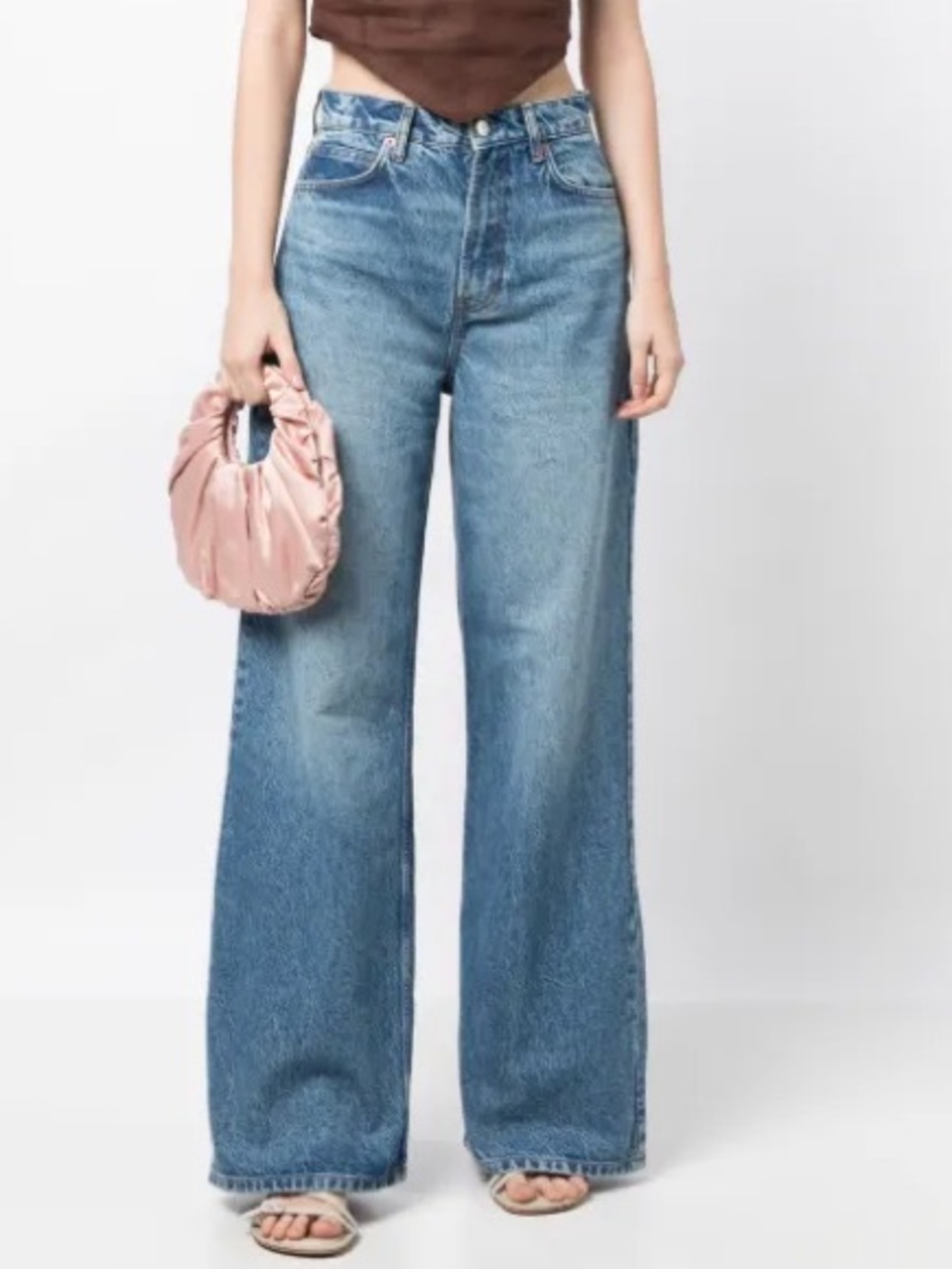 Reformation Sz 29 Cary Wide Leg High Rise Slouchy Denim Jeans In Marion Wash